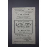 1946 Bath City v Alkmaar of Holland played 7th September 1946