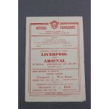 1947 Liverpool v Arsenal football programme played Xmas Day 1947 (gd)