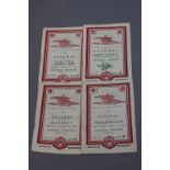 75 Four 1940's Arsenal home football programmes to include 1948 v Burnley 14/02/48, Middlesbrough