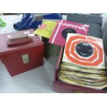 Vinyl - Collection of 45's in 3 carry cases from 1960's onwards, many with orginal company sleeves