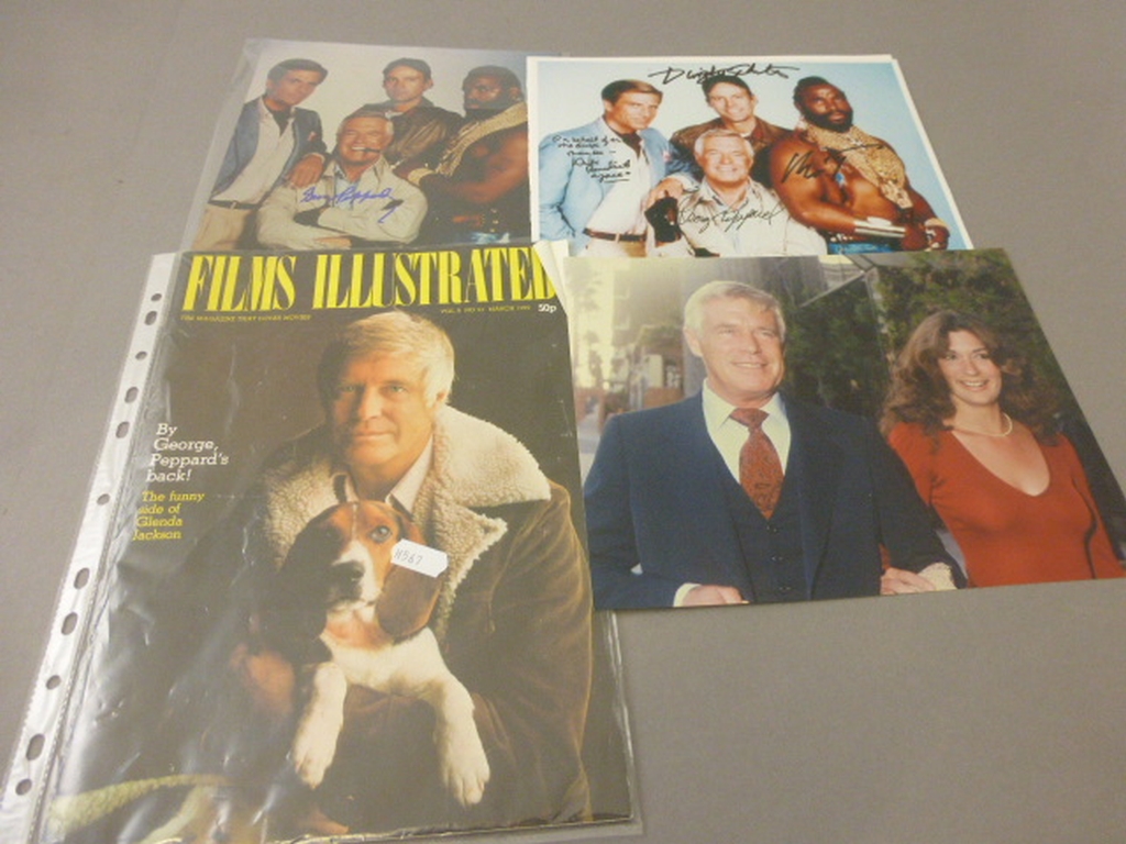 TV Autographs - Photo signed by all four members of The A Team plus two other items of related