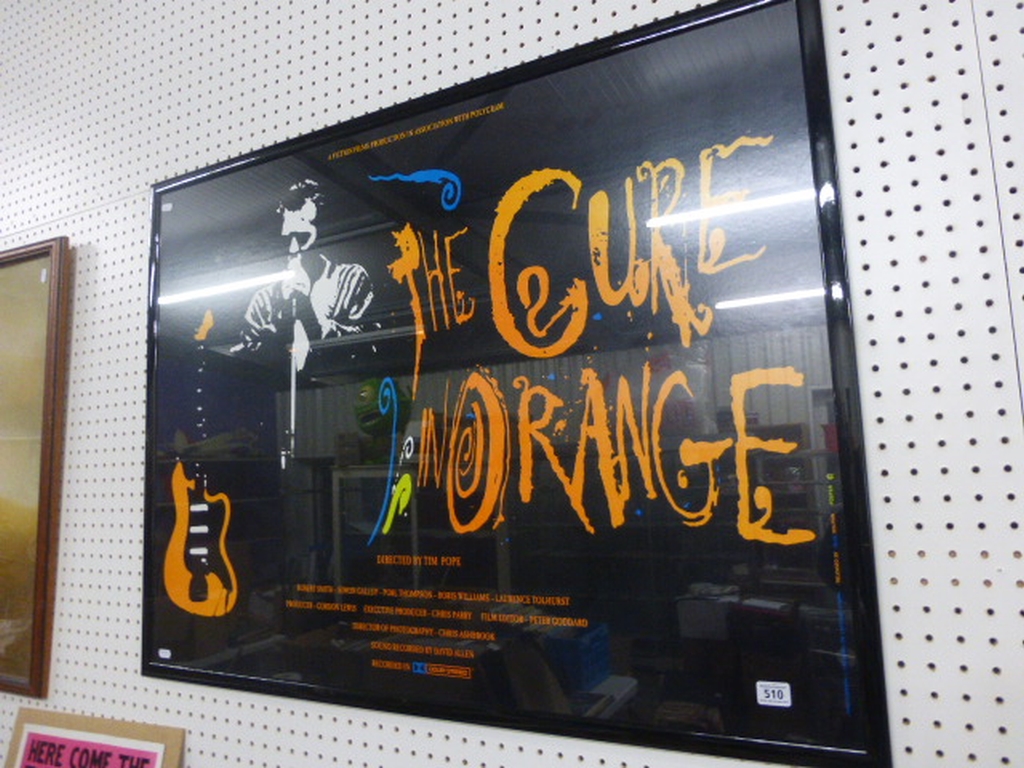 The Cure - Original framed & glazed poster for The Cure In Orange in vg condition and well presented