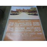 Six Knebworth Music Festival posters 1976, 1975 etc, rolled in tube, all 1999 reprints.