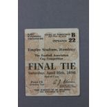 1936 FA Cup Final Arsenal v Sheffield United football match ticket played 25th April 1936 (vg)