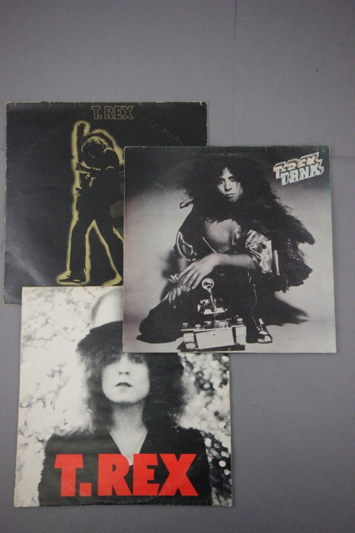 Vinyl - T. Rex - A collection of three LPs, Tanx BLN 5002 vinyl dull with a number of marks,