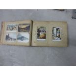 Large Early 20th century Album of Postcards, coloured and black & white