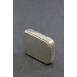 A Victorian silver snuff box, of plain form with a push top, Birmingham 1891, John Millward Banks