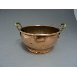 French Copper Twin Handled Circular Pot
