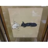Cecil Aldin early 20thC original print illustration of a terrier and scottie dog