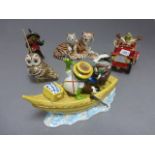 Five Hidden Treasures Enamelled Boxes including Two Wind in the Willows, Owl, Tigers and Witch by