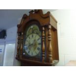 Large 19th century Mahogany Longcase Clock with painted face, seconds dial and date aperture