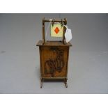 Unusual Vintage Wooden Gothic Combined Playing Card Box and Bridge Trump Marker