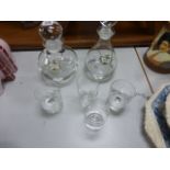 Two Dartington glass decanter, along with four Dartington glasses