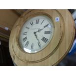 Painted Drop Dial Wall Clock and Rustic Pine Cased Clock