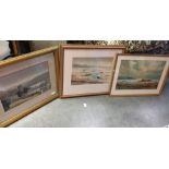 A watercolour of a Seascape, Paignton, along with two other watercolours