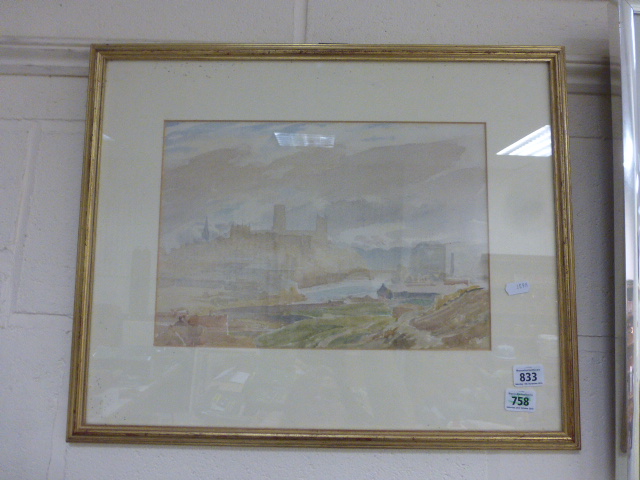 Framed & glazed Charles Cheston Durham watercolour