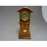 An Edwardian miniature longcase clock, of small proportions, with transfer decoration with ivorine