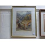 Sidney Endacott framed watercolour scene possibly Clovelly