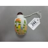 A Chinese glass perfume bottle with character mark to base
