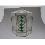 Glass Terrarium with Five Green Malachite Style Glass Panels