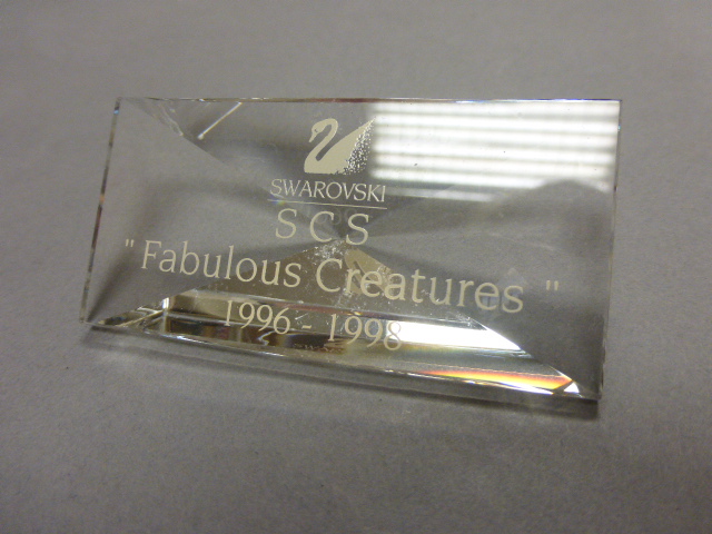 Boxed Swarovski Silver Crystal Fabulous Creatures Plaque Retired SCPCSNR4