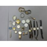 Bag of mixed vintage wristwatches, pocket watches and movements to include; Seiko, Waltham,