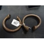 Two bronze slave bangles