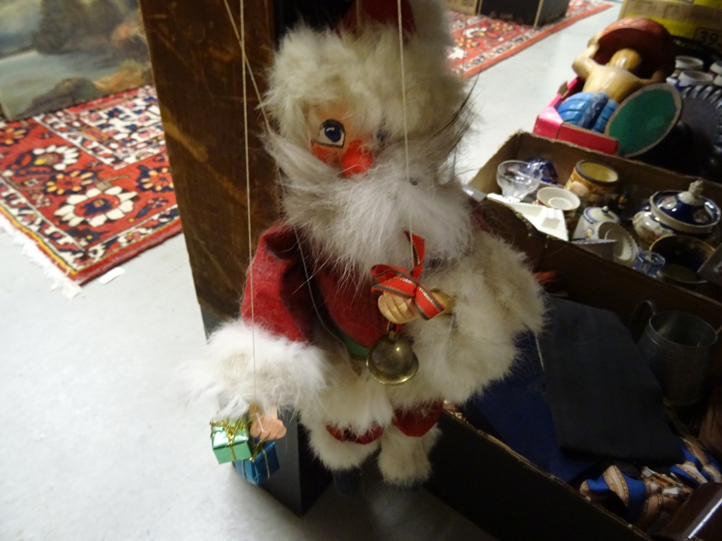 Vintage Father Christmas real fur puppet