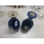 Pair of Wedgwood Blue Jasperware Small Vases