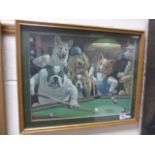 After Arthur Sarnoff print cartoon dogs playing pool