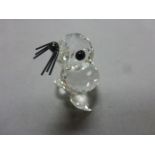 Boxed Swarovski Silver Crystal Mini Seal with black whiskers 7603046000 38mm