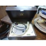 Vintage HMV Portable Record Player plus Reel to Reel Recorder