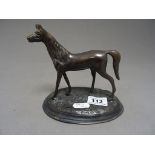 Bronze horse on stand