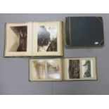 Three photograph and postcard albums with European scenes late 19C