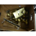 Quantity of Brass Handles, Letter Box and Lock