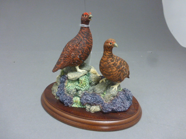 Boxed Border Fine Arts - Moorland Alert model number B0301 of two grouse on a rocky outcrop on