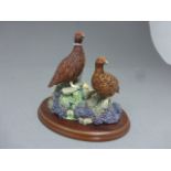 Boxed Border Fine Arts - Moorland Alert model number B0301 of two grouse on a rocky outcrop on