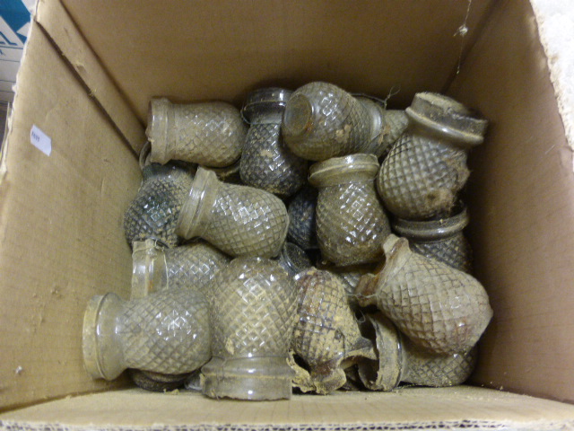 Quantity of Victorian Moulded Glass Hanging Candle Holders