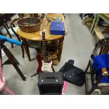 Encore Electric Guitar on stand with canvas case and Burswood 25G Amp