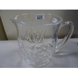 A Waterford cut glass pitcher with etched mark