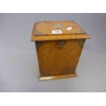 An early 20th century oak stationary box