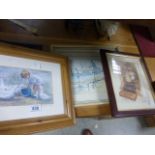 A watercolour of Venice, along with two prints