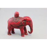 An unusual Chinese snuff bottle in the form of an elephant