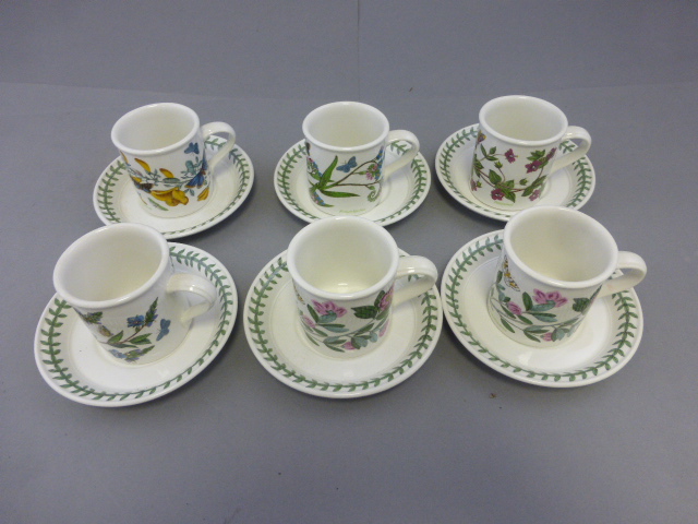 Set of Six Portmeirion Botanic Garden Coffee Cups and Saucers