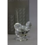 Boxed Swarovski Silver Crystal Small Mouse 7631NR30