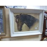 Antique watercolour of a horses head, signed G Weaver