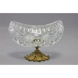 19th Century cut glass dish on a gilt metal stand