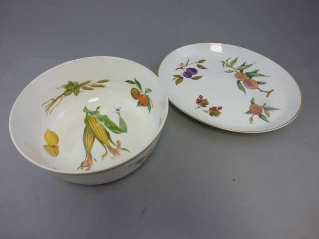 Large Royal Worcester Evesham Bowl and Serving Plate