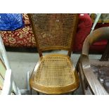 Walnut Chair with Bergere Seat and Back and a Walnut Dressing Table Stool with Cabriole Legs