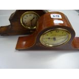 An early 20th century mahogany mantel clock, along with an oak cased mantel clock